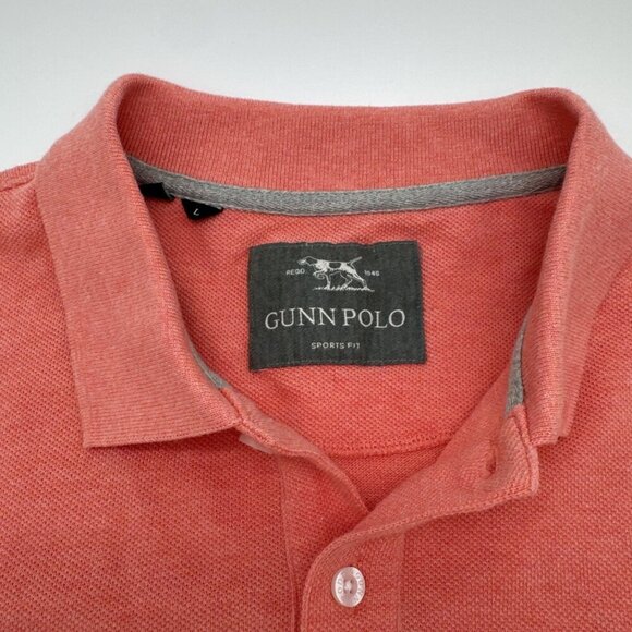 Gunn POLO Orange Sports Fit Cotton Casual Collared shirt Large rod & gunn - Picture 7 of 12